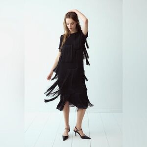 knee length dresses for ladies Zara Hydrangea Midi Shirtdress US10 / Blue main image 1